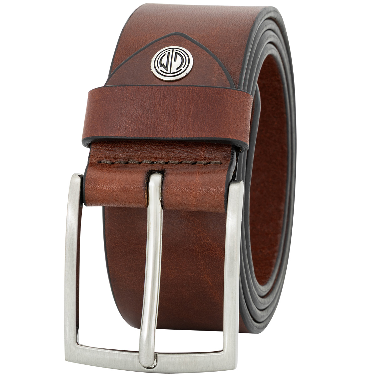 LINDENMANN Vollrindleder Herrengürtel Cognac