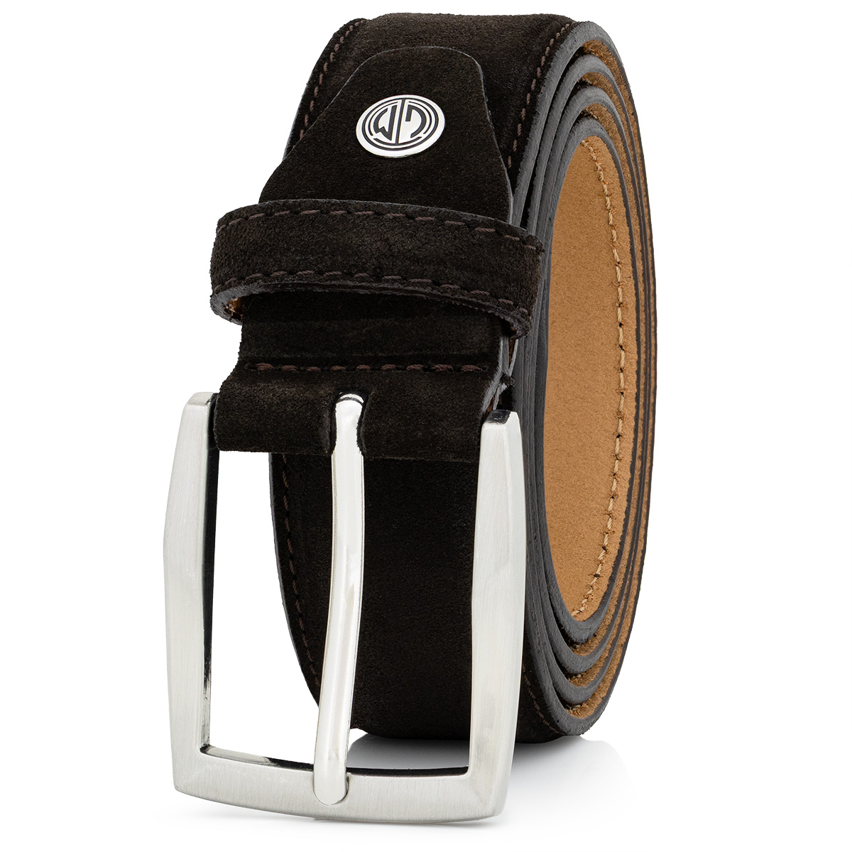 LINDENMANN Veloursgürtel Herren aus 100% Echtleder in schokoladenbraun LINDENMANN Herrengürtel Veloursleder schokoladenbraun