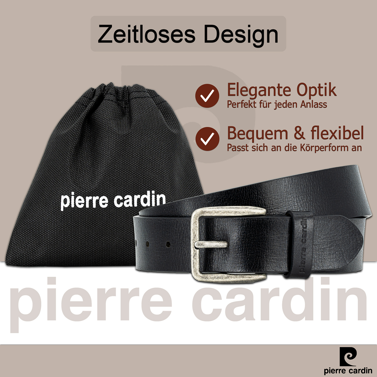 Pierre Cardin Herren-Leder-Gürtel