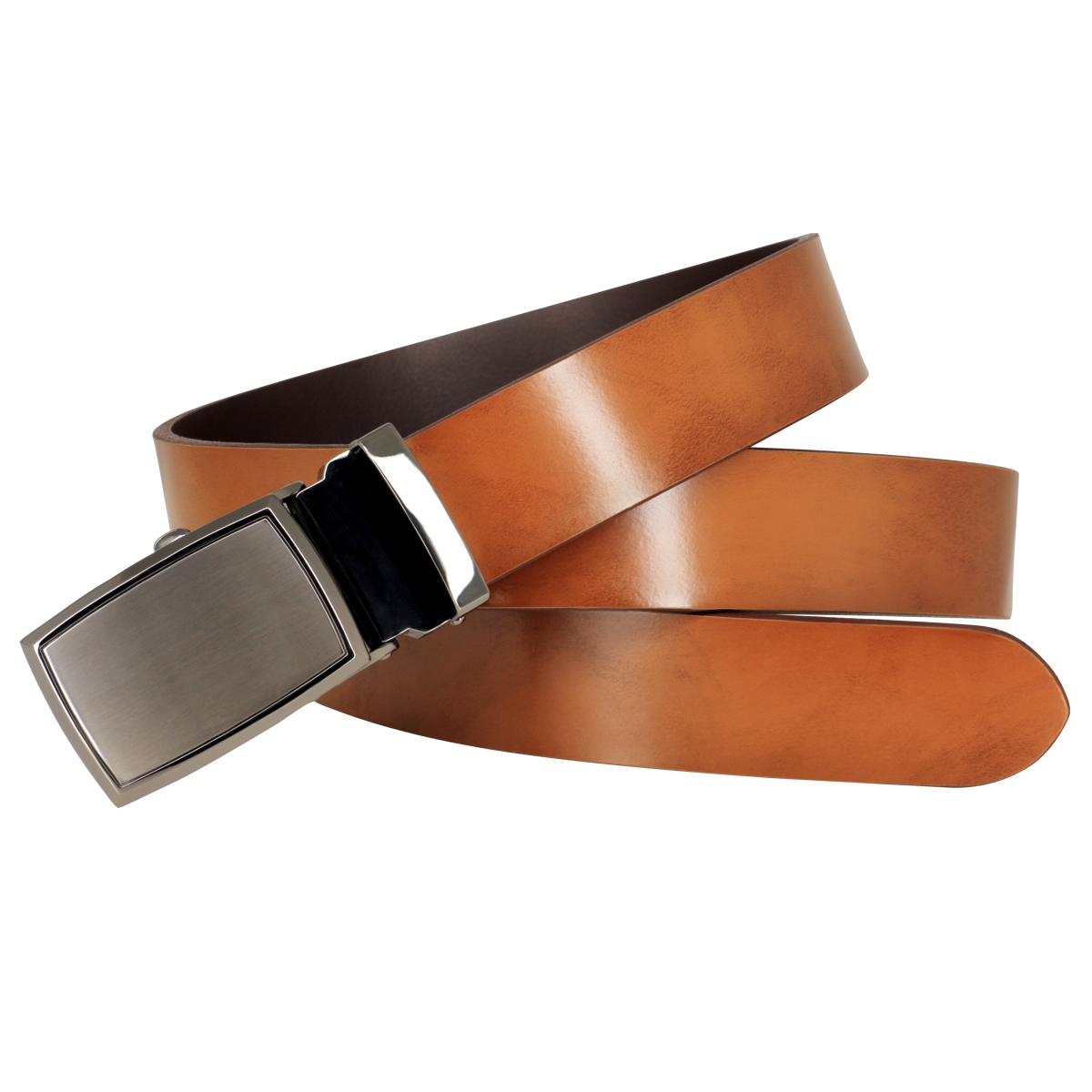 LINDENMANN Rindledergürtel Herren 33 mm Automatik cognac