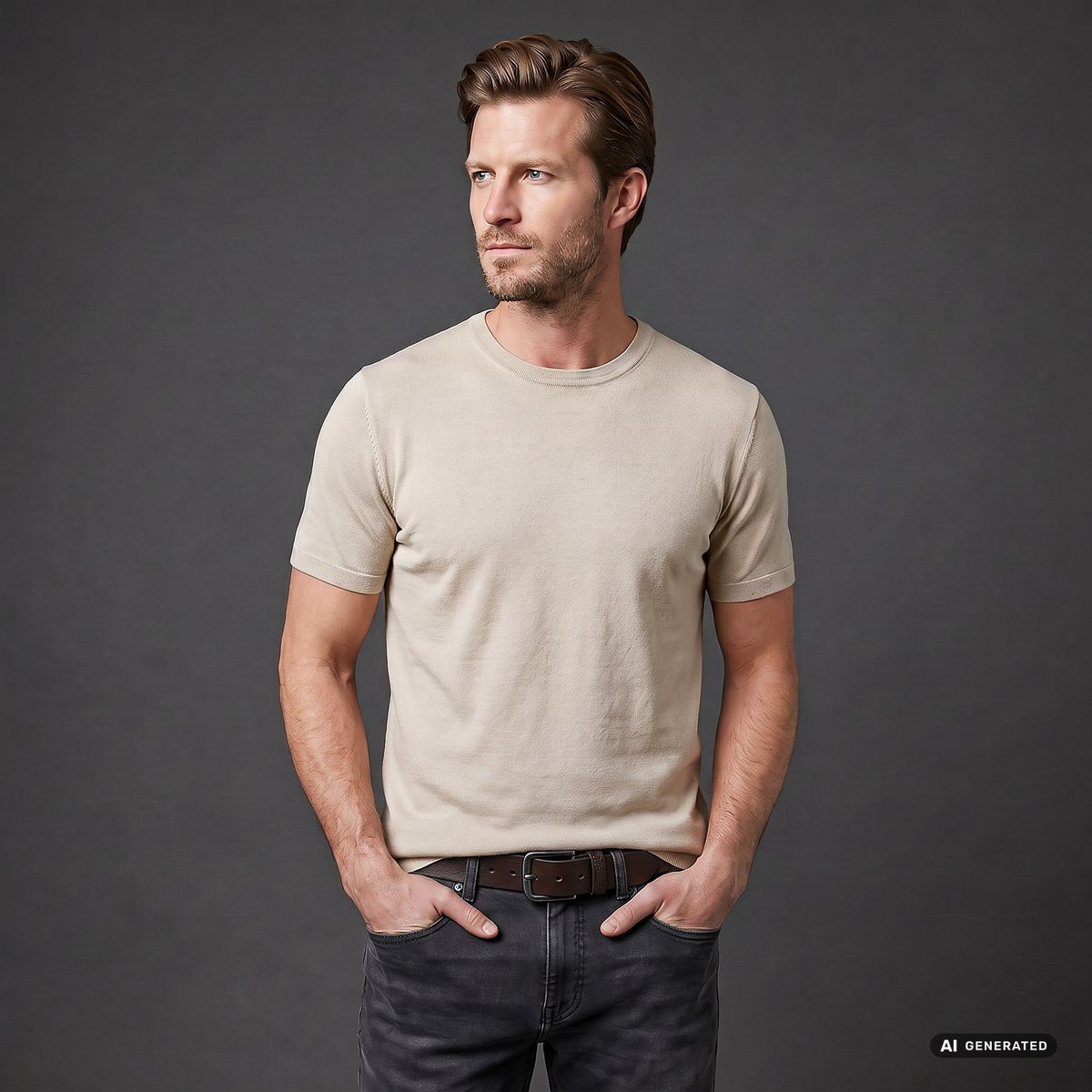 DANIEL HECHTER Herren casual 100% echtes Ledergürtel dunkelbraun