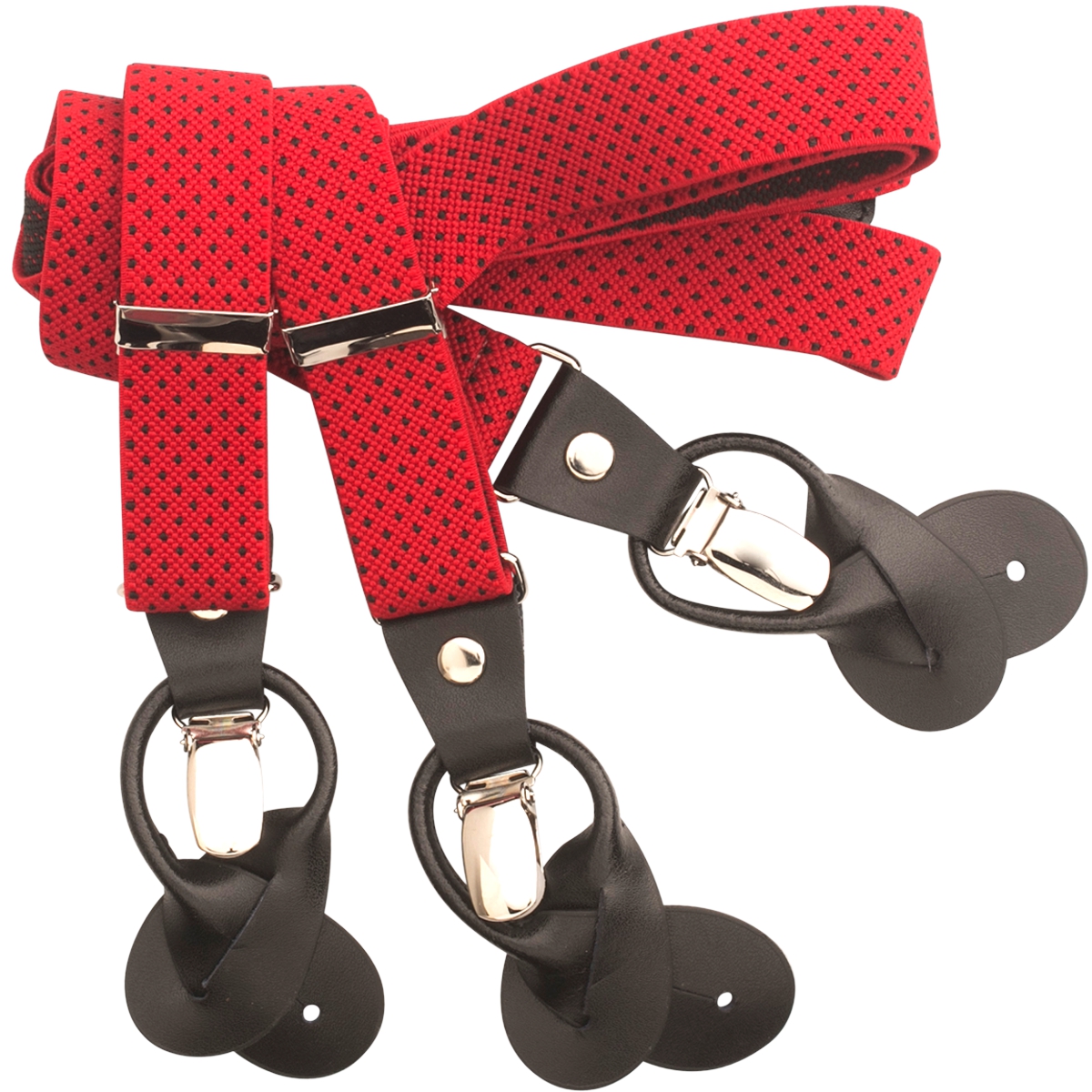 LINDENMANN Hosenträger Herren rot Länge 120 cm Y-Form mit dunklen Clipsen