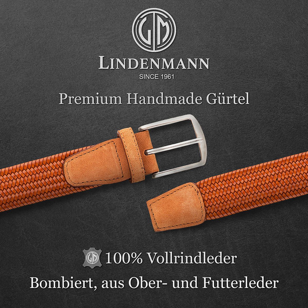 LINDENMANN Herrengürtel cognac