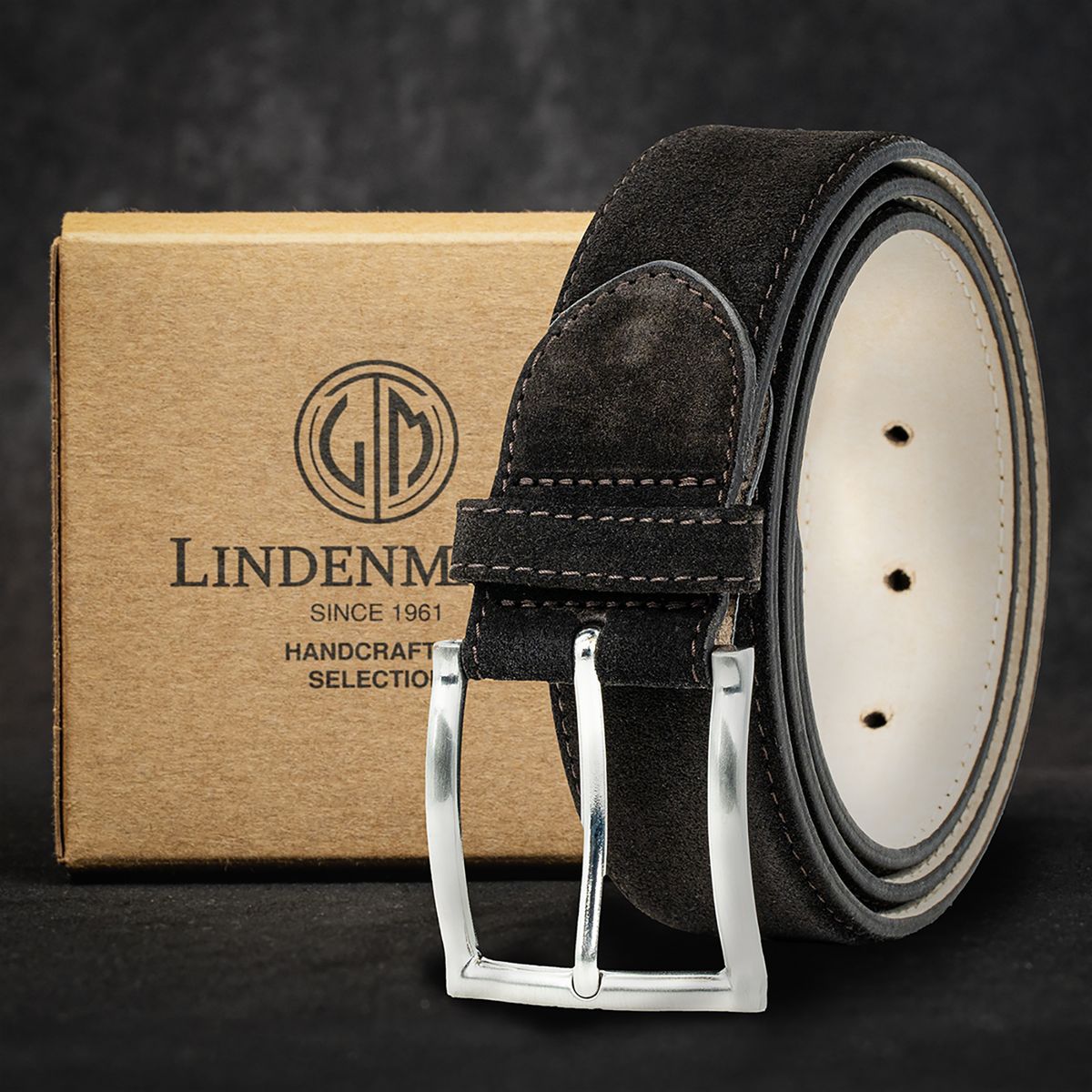 LINDENMANN Herrengürtel Leder braun