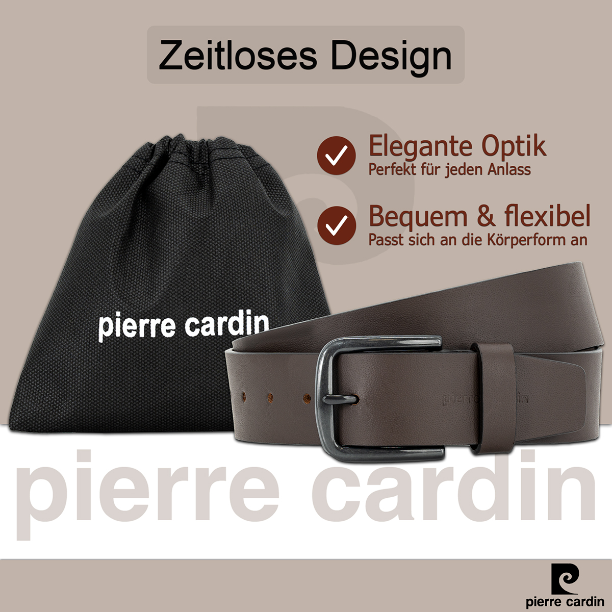 Pierre Cardin Herren-Leder-Gürtel