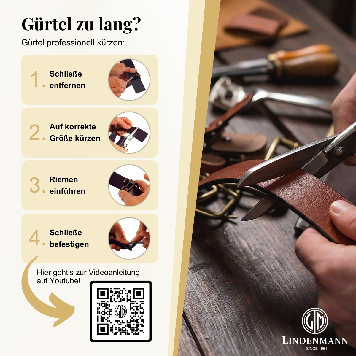 LINDENMANN eleganter Anzugautomatikgürtel für Herren aus 100% Vollrindleder in schwarz passend zu elegantem Stil