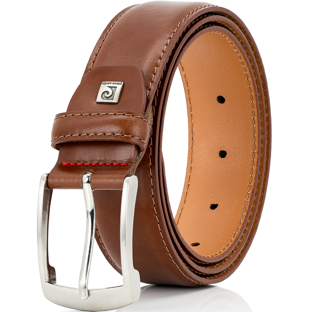 Pierre Cardin Herren Vollrindechtledergürtel Herren cognac