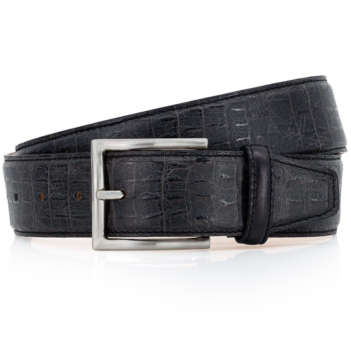 Gurtel, Leder, Schwarz, Gurtelbreite, Guertelschnalle, LINDENMANN Premium Handmade Vollrindledergürtel Herren schwarz