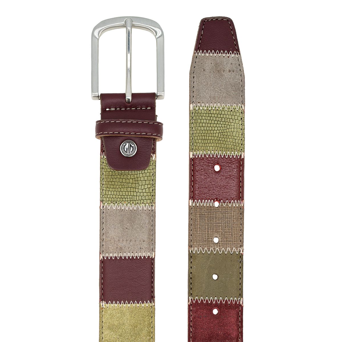 LINDENMANN Herrengürtel Jeans grün/braun/rot