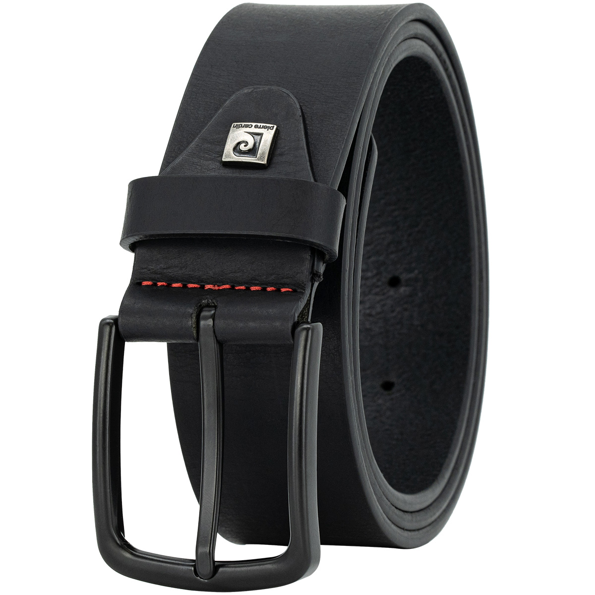 PIERRE CARDIN Vollrindleder Herrengürtel Tiefschwarz