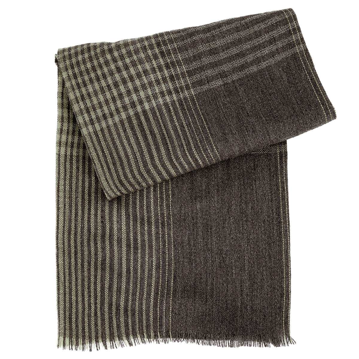 LINDENMANN Schal Herren Viskose-Polyacryl dunkelgrau-beige