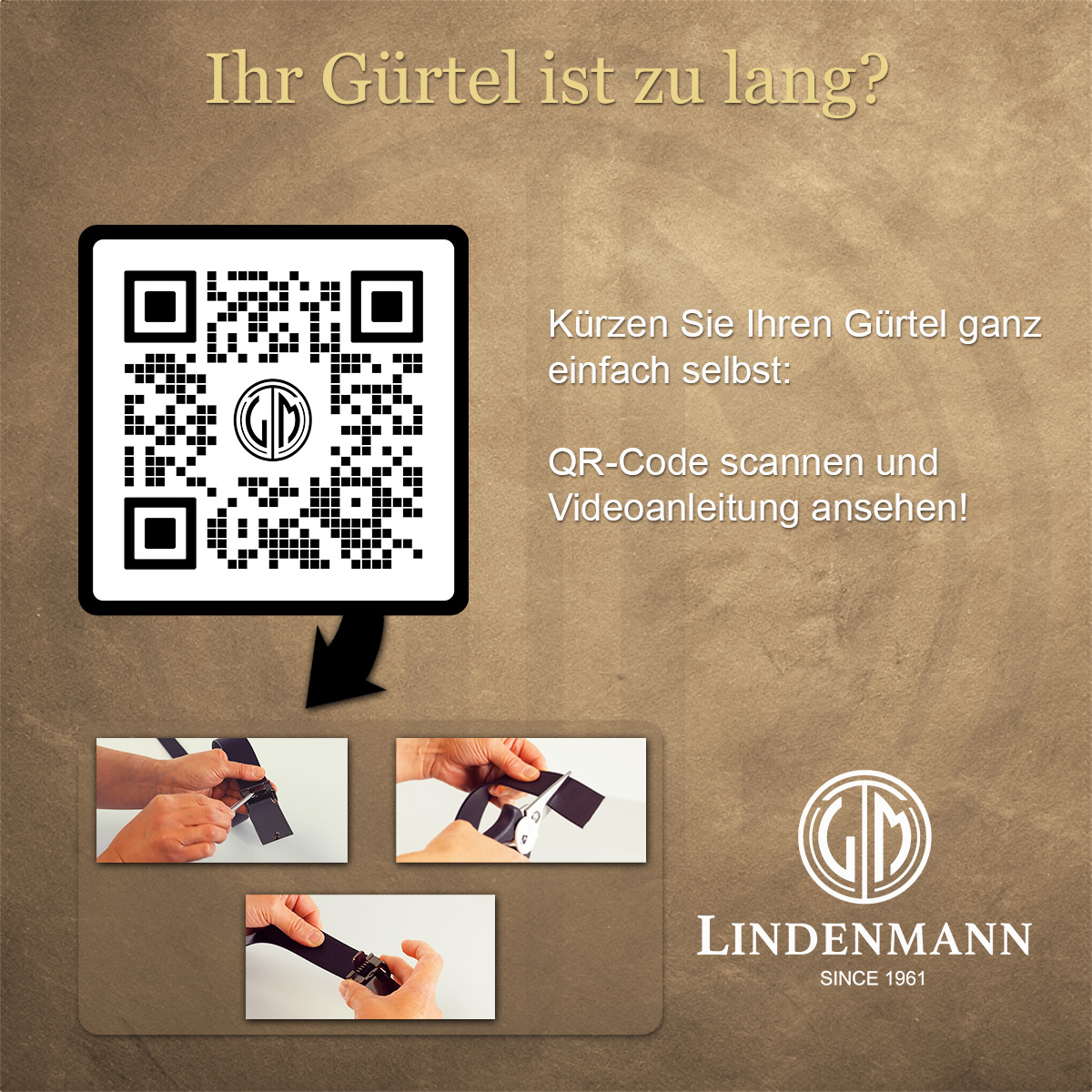 LINDENMANN Herrengürtel aus 100% Vollrindleder mit Koppelschließe schwarz