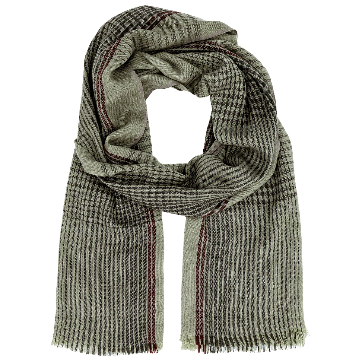 LINDENMANN Schal Herren Viskose-Polyacryl grau-beige